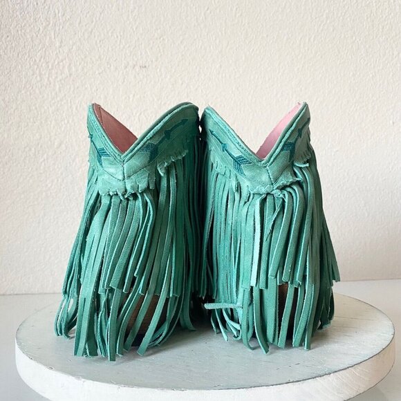 Junk Gypsy SPITFIRE Lane Boots 5  Womens Cowboy Bootie Turquoise Cowgirl Western - Picture 3 of 10